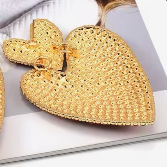 Colorful Heart Crystal Drop Earrings - Picture 4 of 8